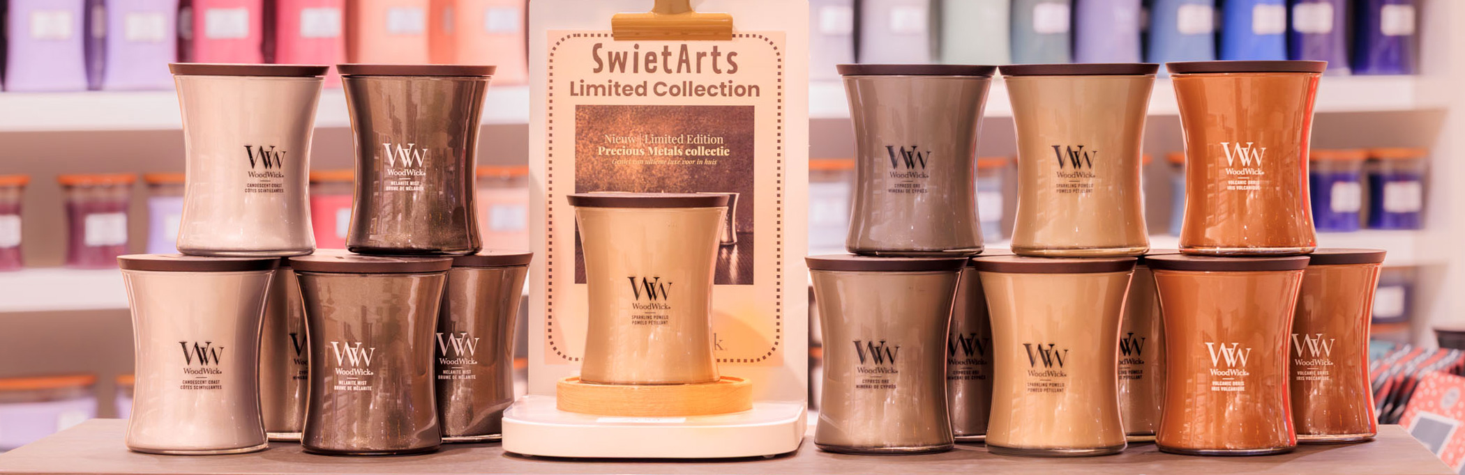 WoodWick Geurkaarsen special edition bij SwietArts Hoogvliet | Luxe Houtlont Kaarsen & Cadeaus. WoodWick geurkaarsen Hoogvliet
