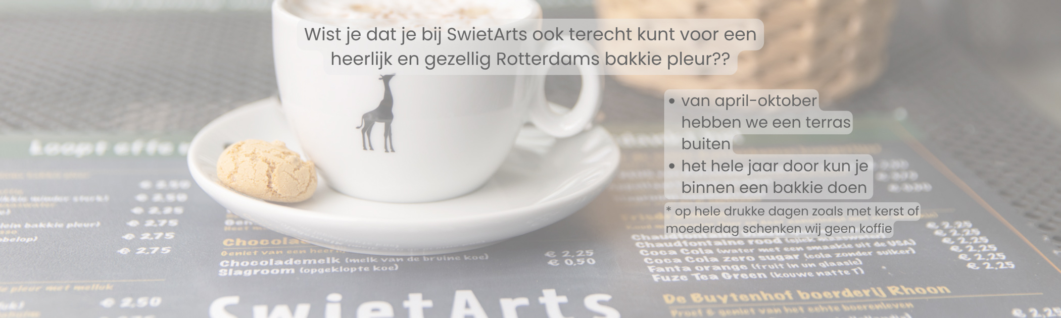 Gezellig bakkie pleur of koffie drinken bij SwietArts in Hoogvliet